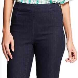 A New Day High Rise Dark Wash Ankle Zip Jeggings Size 8